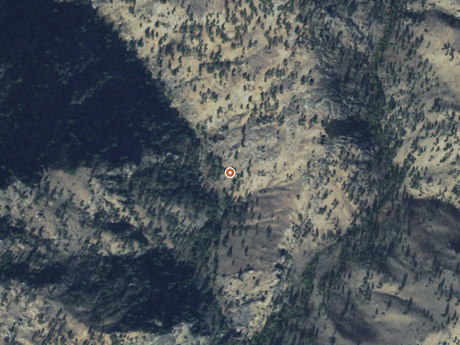 Aerial view of the ground around Owl Creek Hot Springs