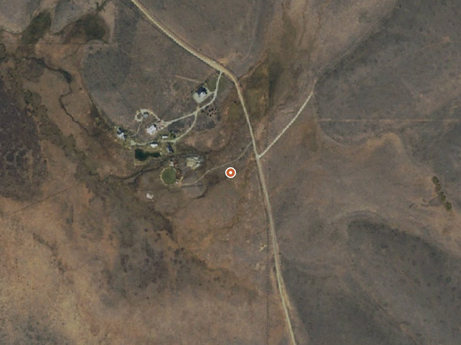 Aerial view of the ground around Pierson Hot Springs