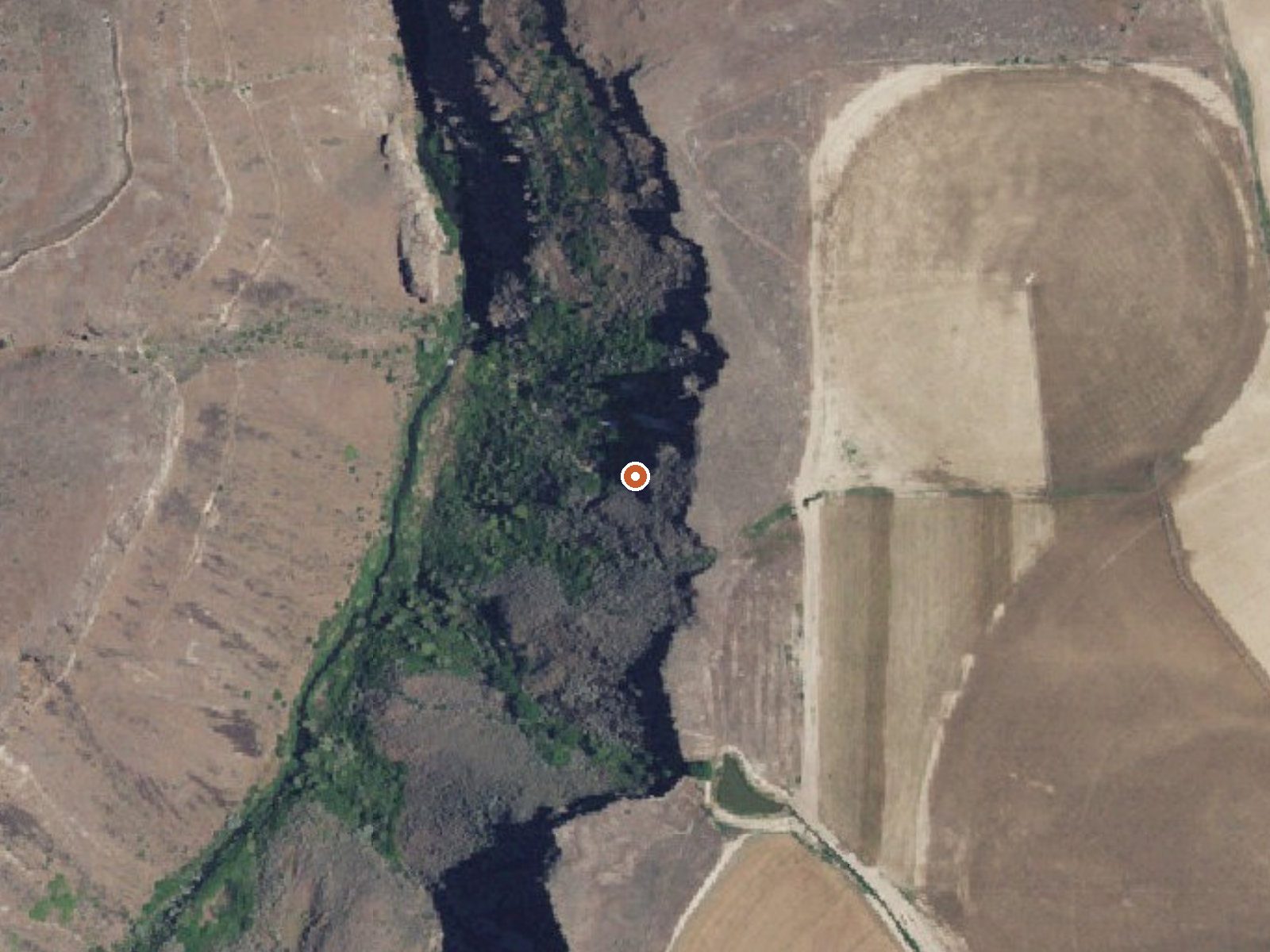 Aerial view of the ground around Poison Springs