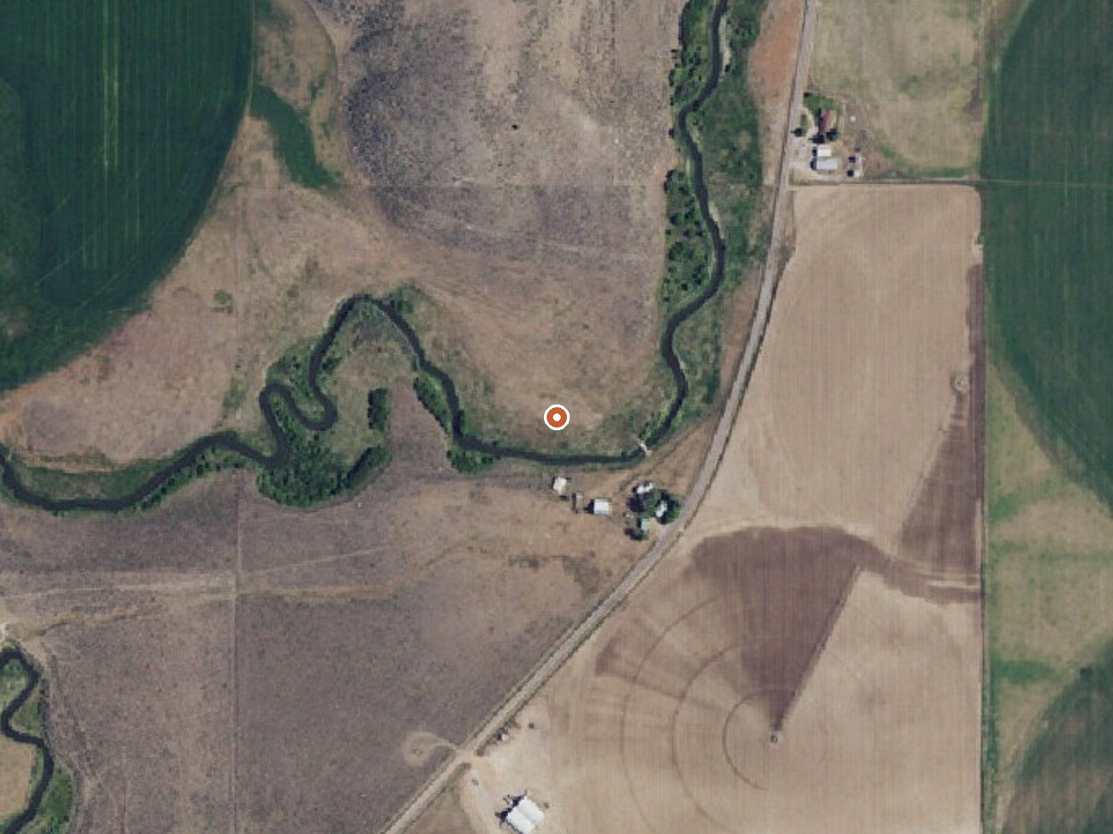 Aerial view of the ground around Portneuf River Warm Spring