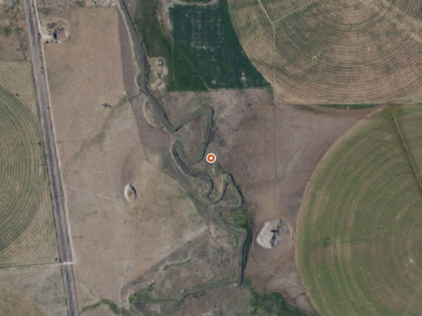 Aerial view of the ground around Prices Warm Spring