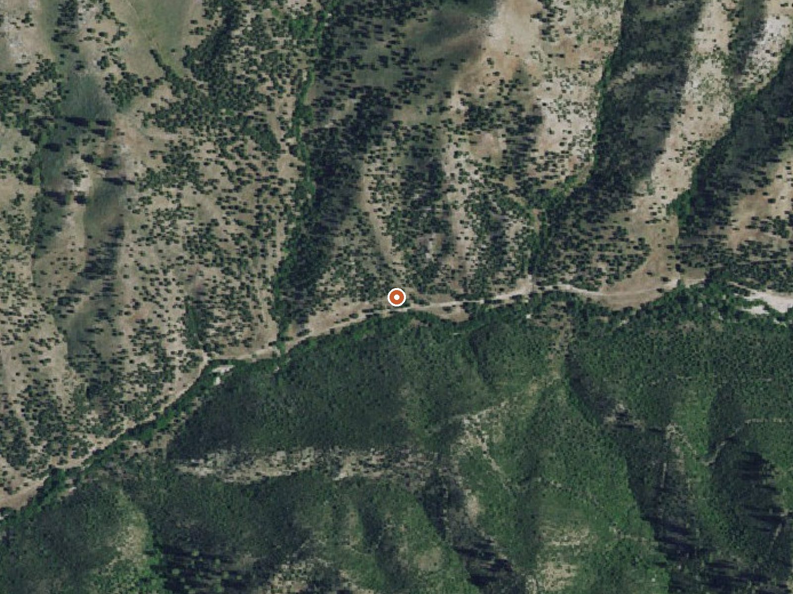 Aerial view of the ground around Rattlesnake Hot Spring