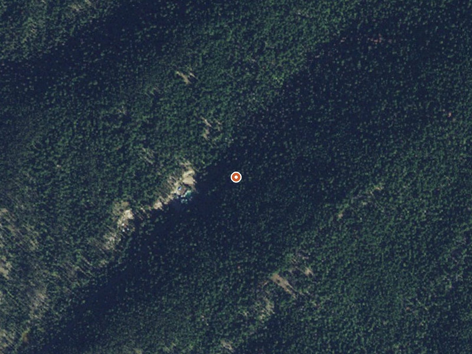 Aerial view of the ground around Red River Hot Springs