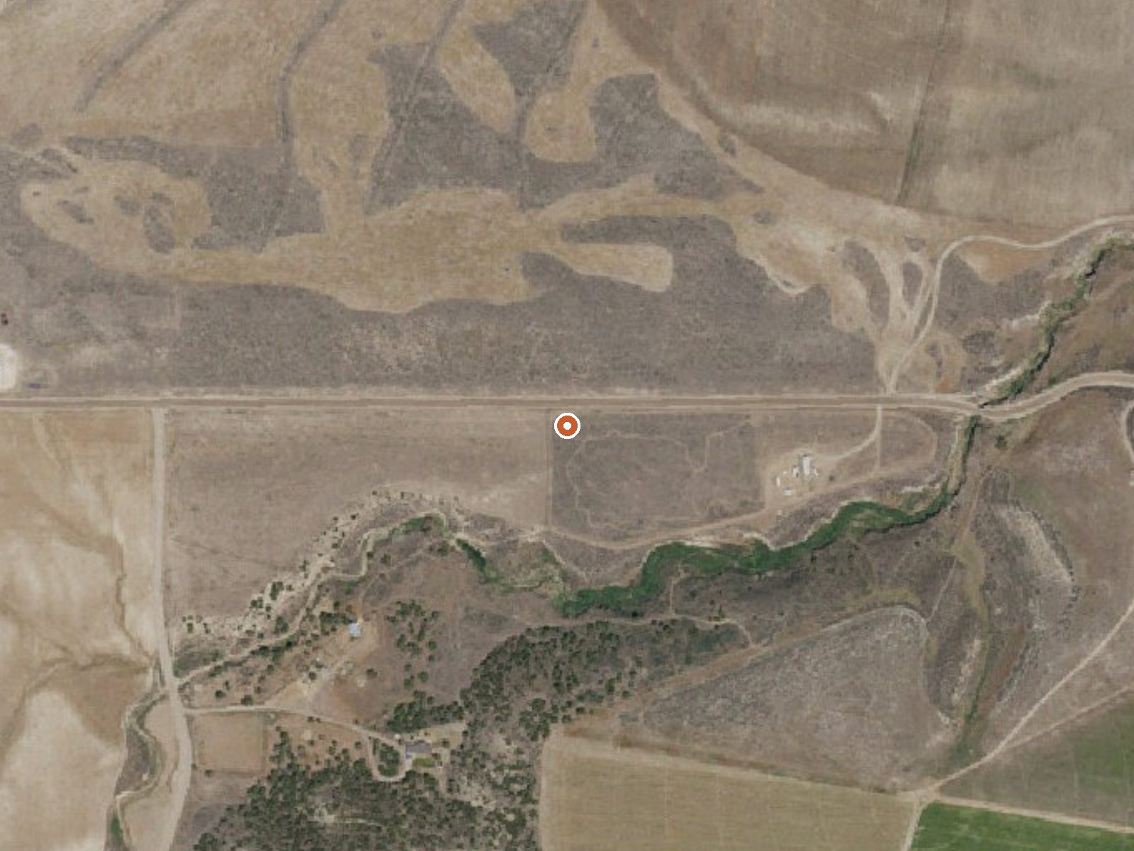 Aerial view of the ground around Rockland Warm Springs