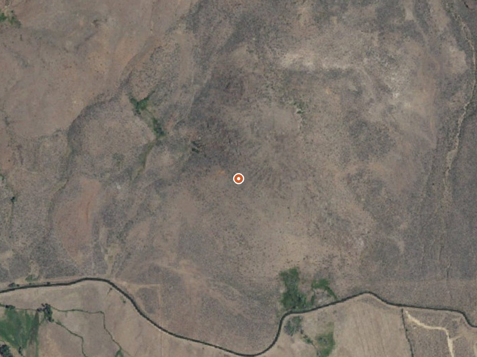Aerial view of the ground around Rush Warm Spring