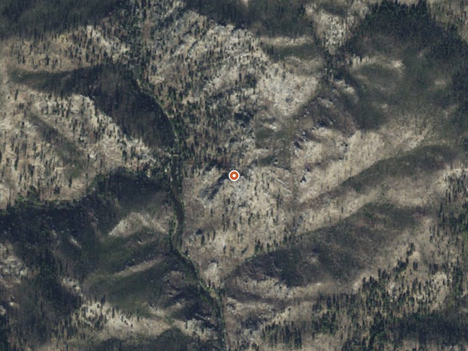 Aerial view of the ground around Secesh Hot Spring