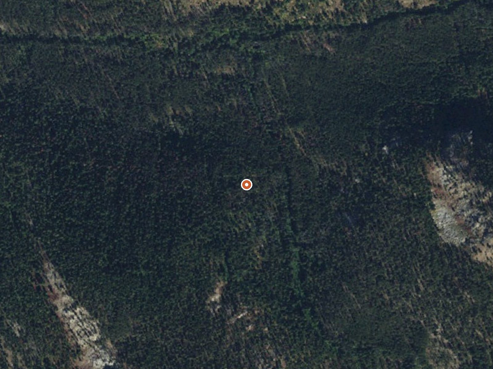 Aerial view of the ground around Sheep Creek Hot Spring