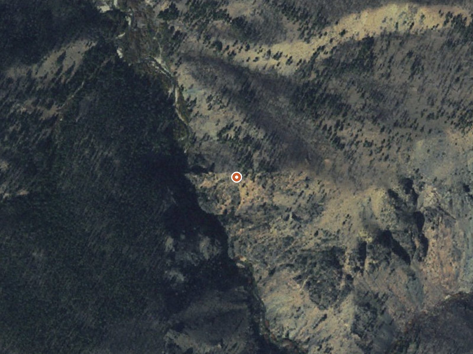 Aerial view of the ground around Shower Bath Springs