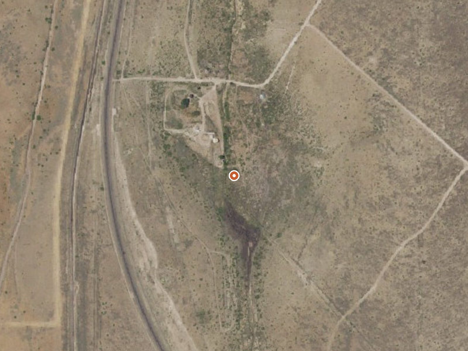 Aerial view of the ground around Apache Tejo Warm Spring