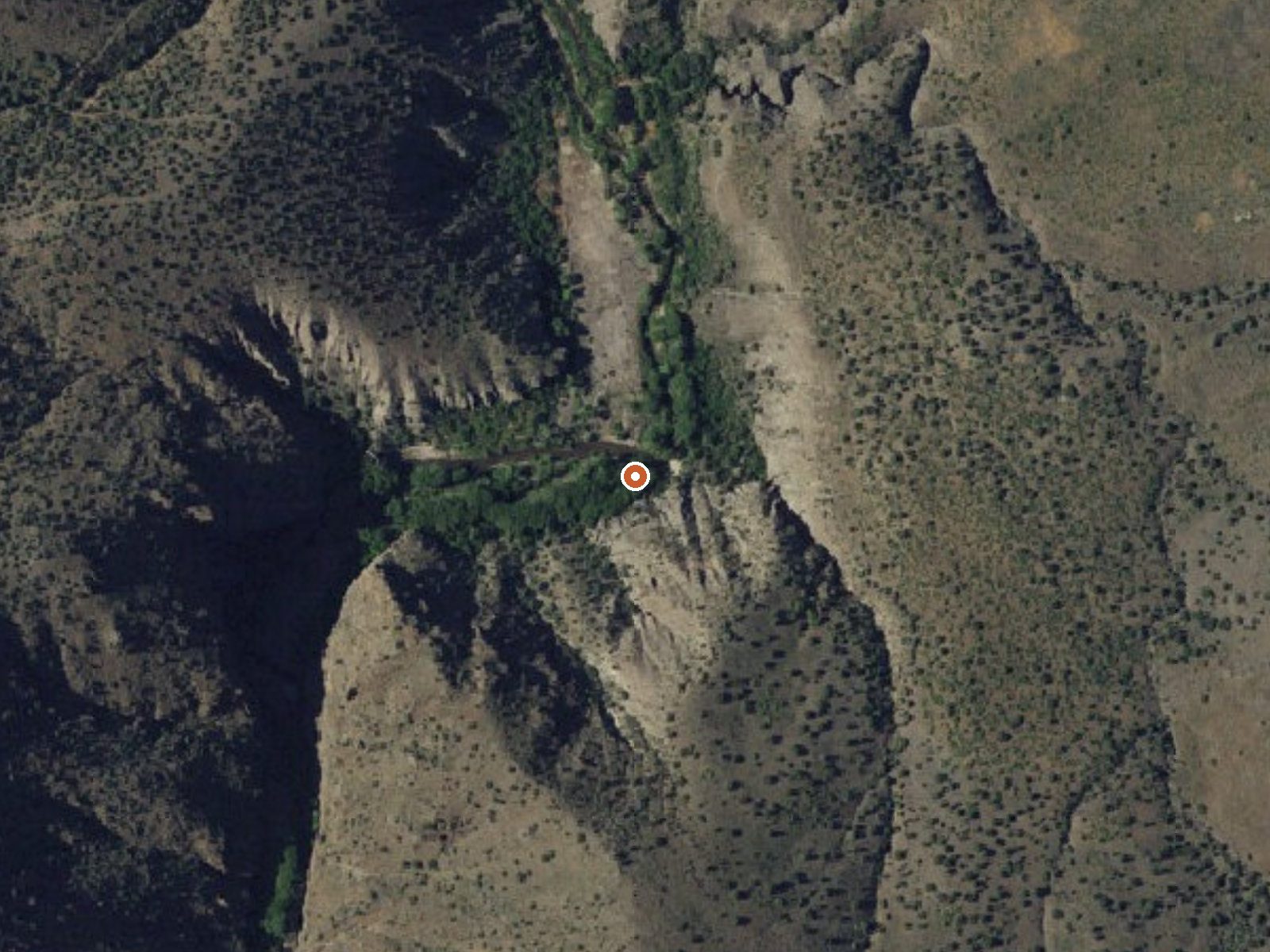 Aerial view of the ground around Hot Springs