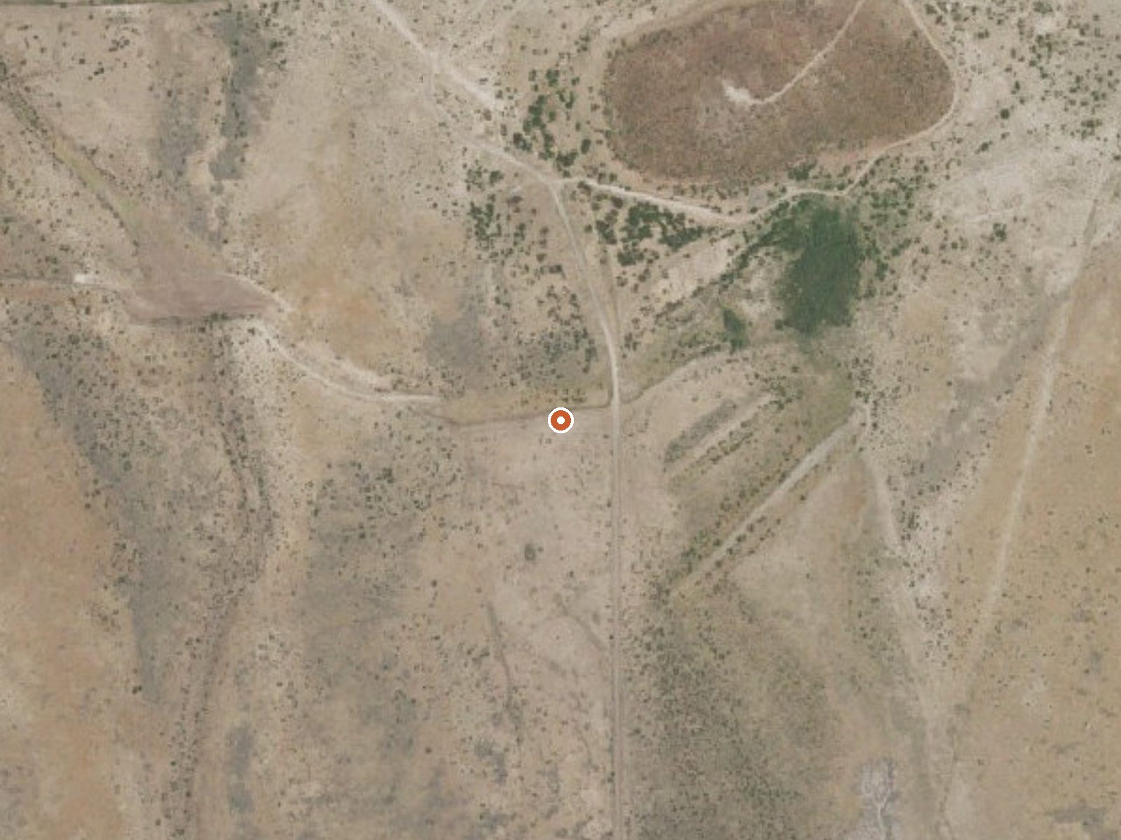 Aerial view of the ground around Kennecott Warm Springs