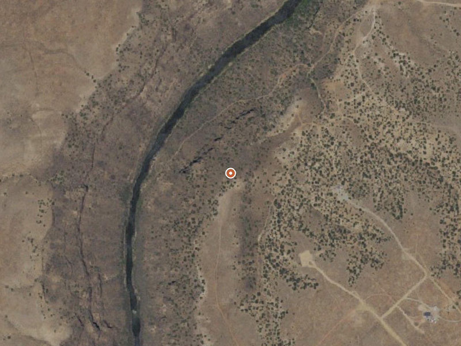 Aerial view of the ground around Manby Hot Springs
