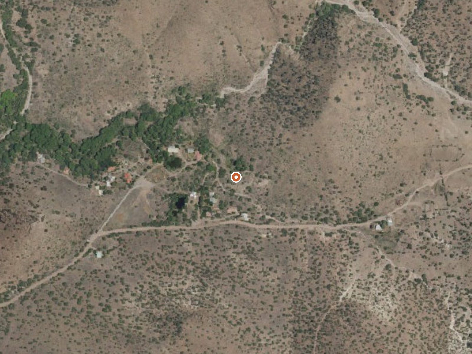 Aerial view of the ground around Mimbres Hot Springs
