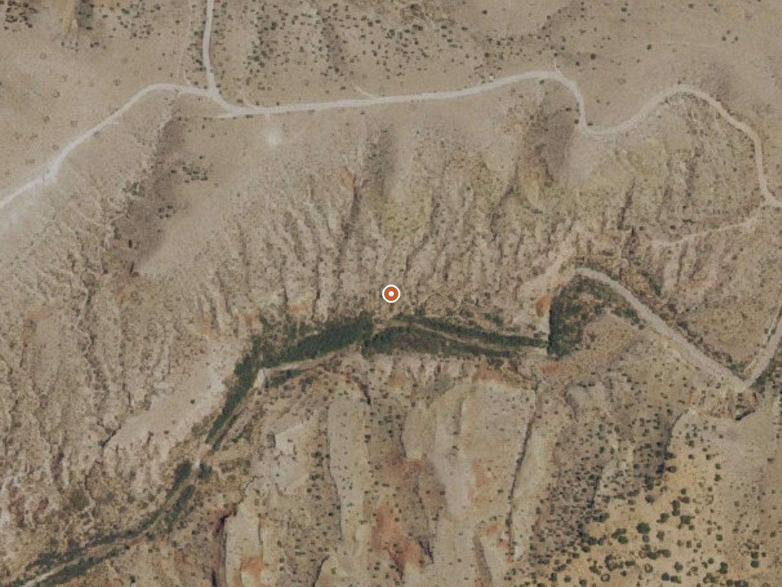 Aerial view of the ground around Ojo De Las Canas