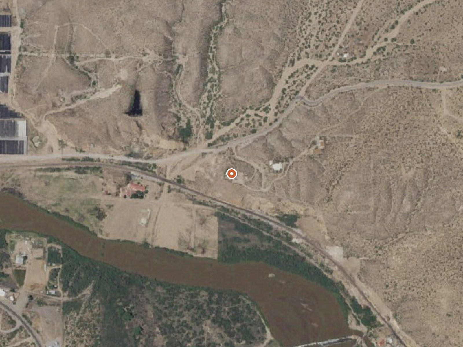 Aerial view of the ground around Radium Springs