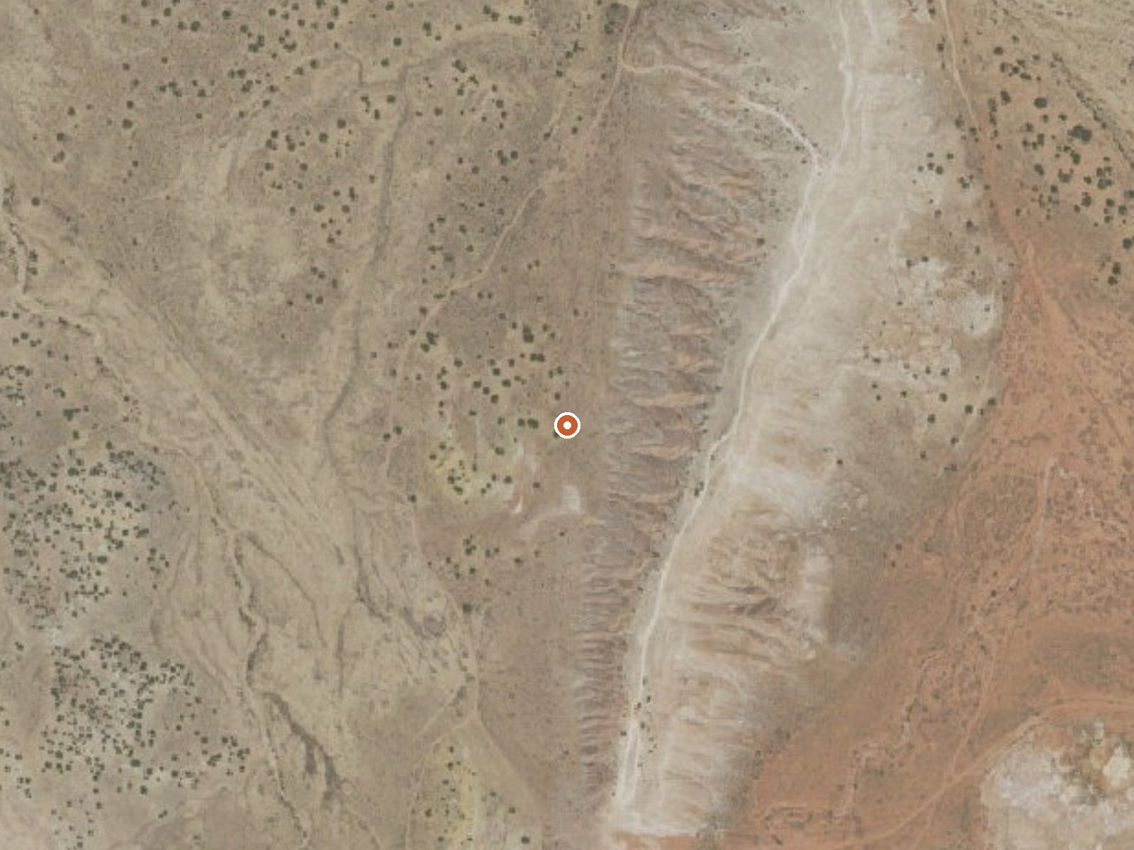 Aerial view of the ground around San Ysidro Hot Springs