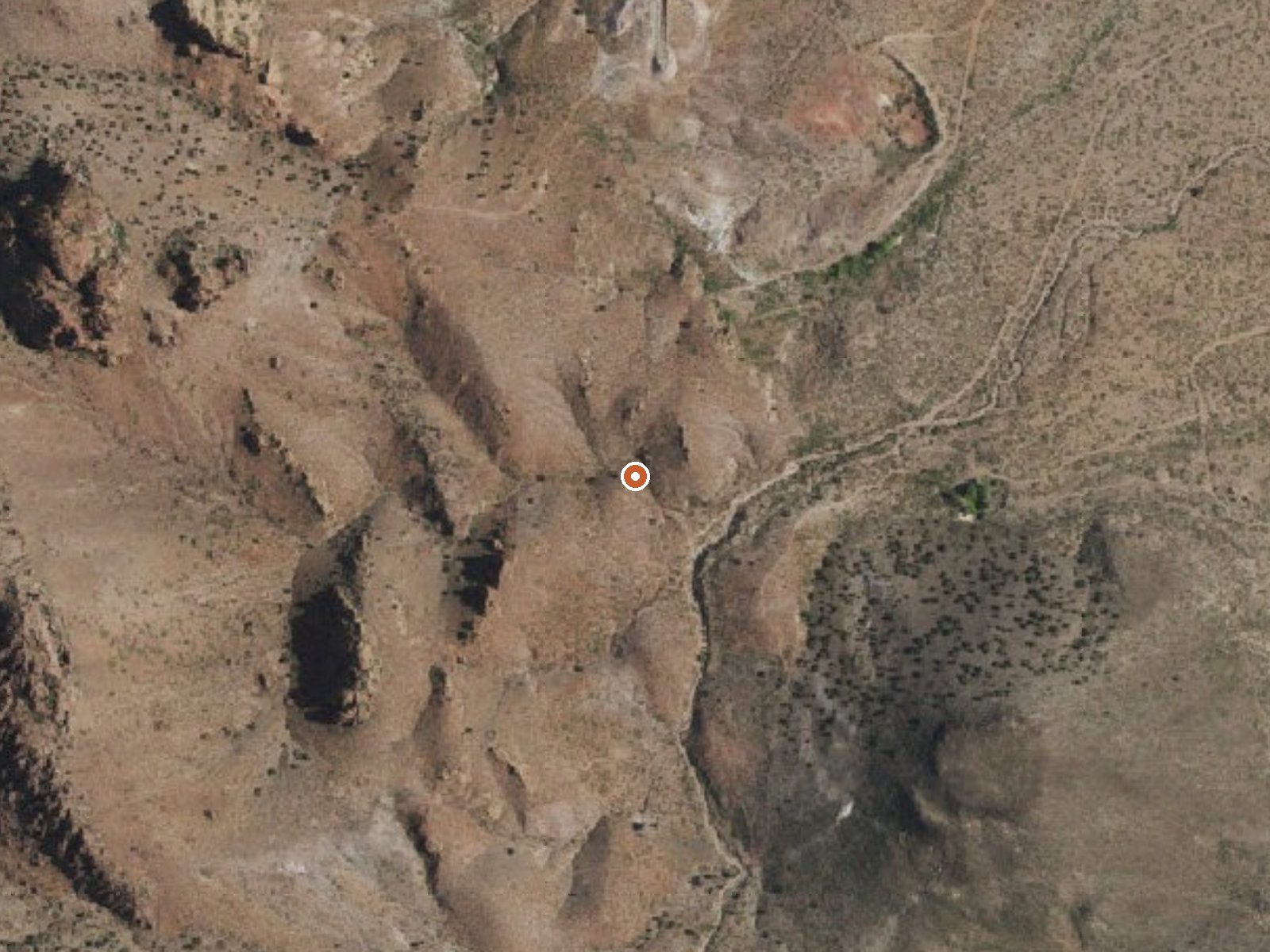 Aerial view of the ground around Socorro Spring, Sedillo Spring