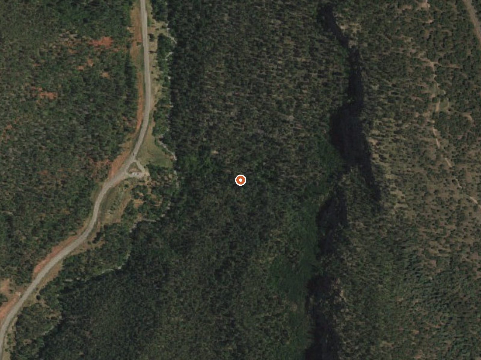 Aerial view of the ground around Spence Hot Springs