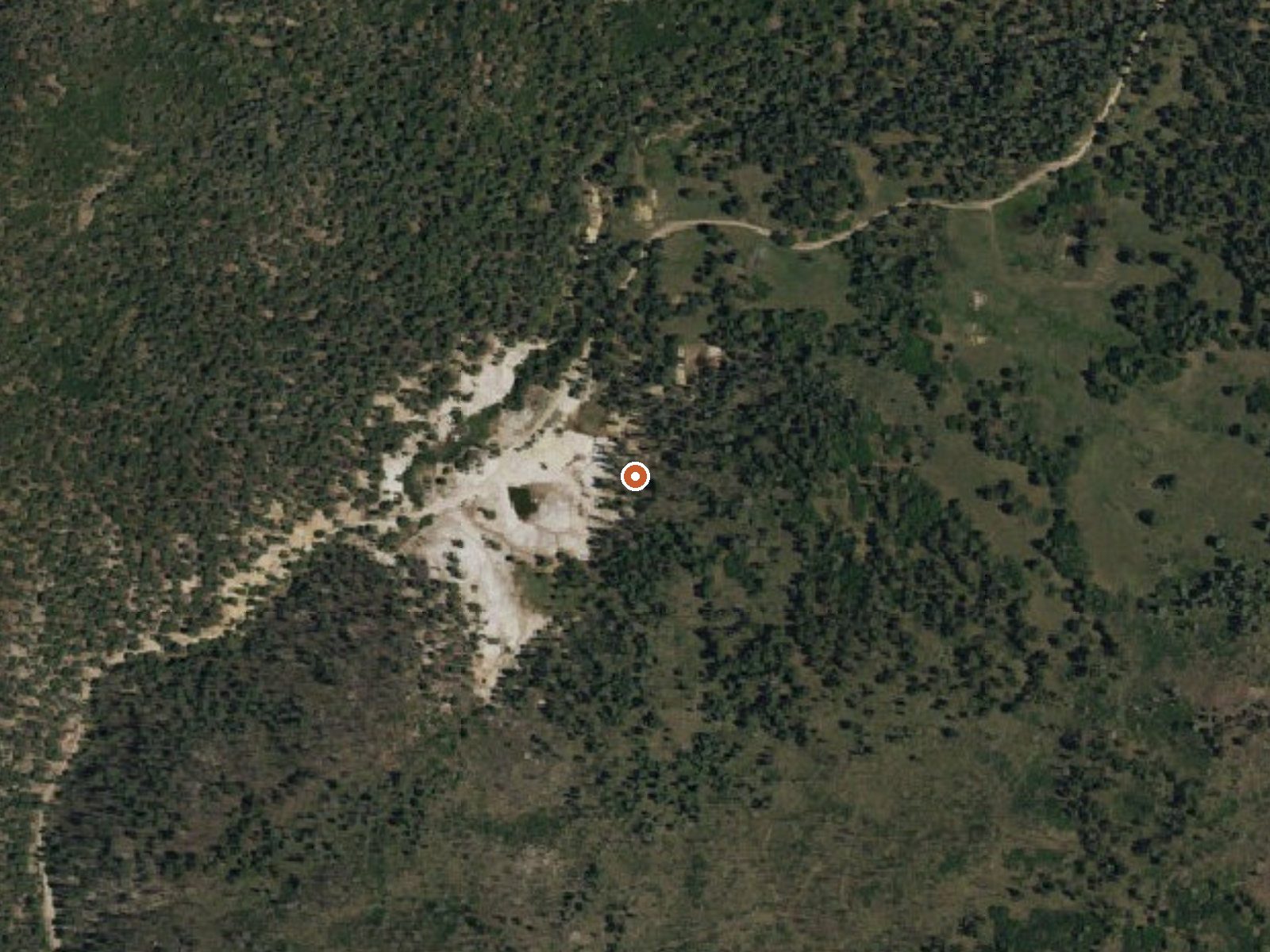 Aerial view of the ground around Sulphur Springs