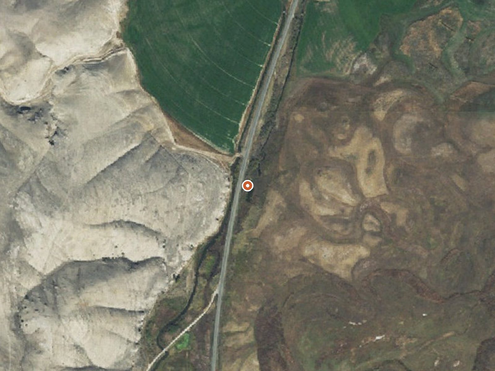 Aerial view of the ground around Beaverhead Rock Spring