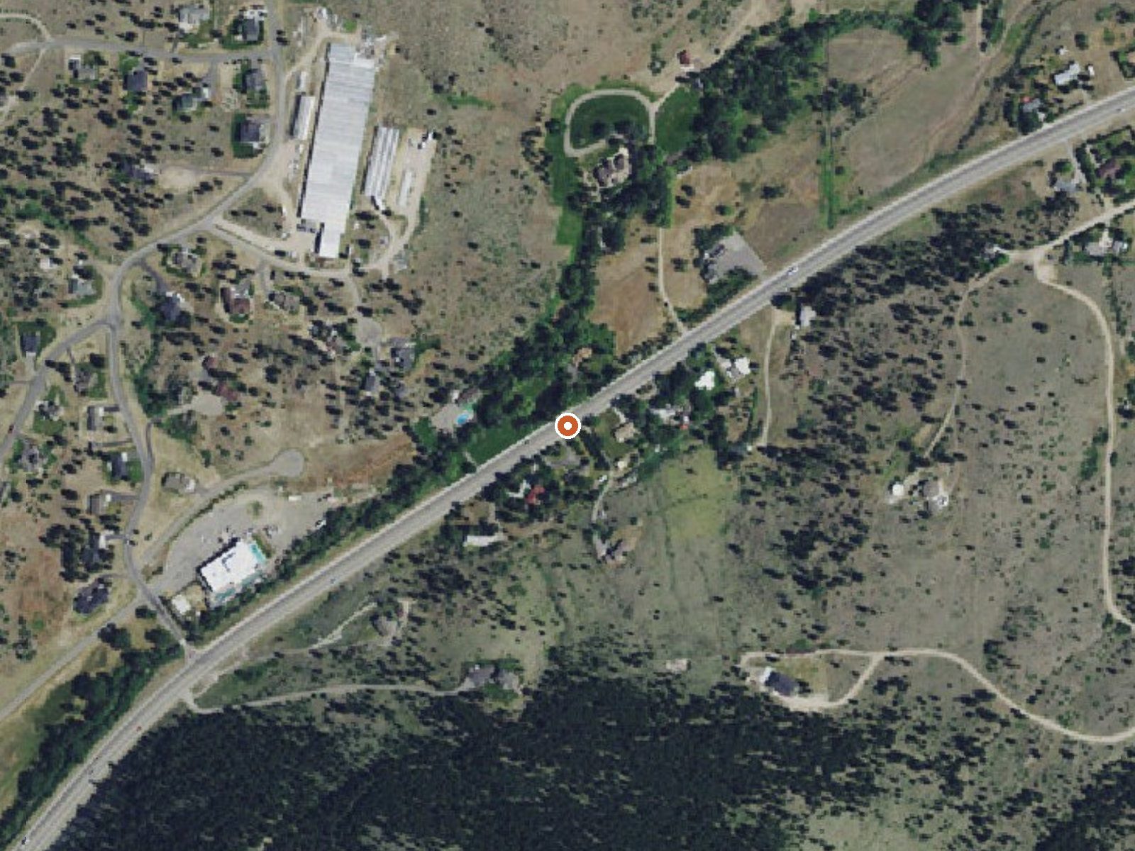 Aerial view of the ground around Broadwater (Helena) Hot Springs