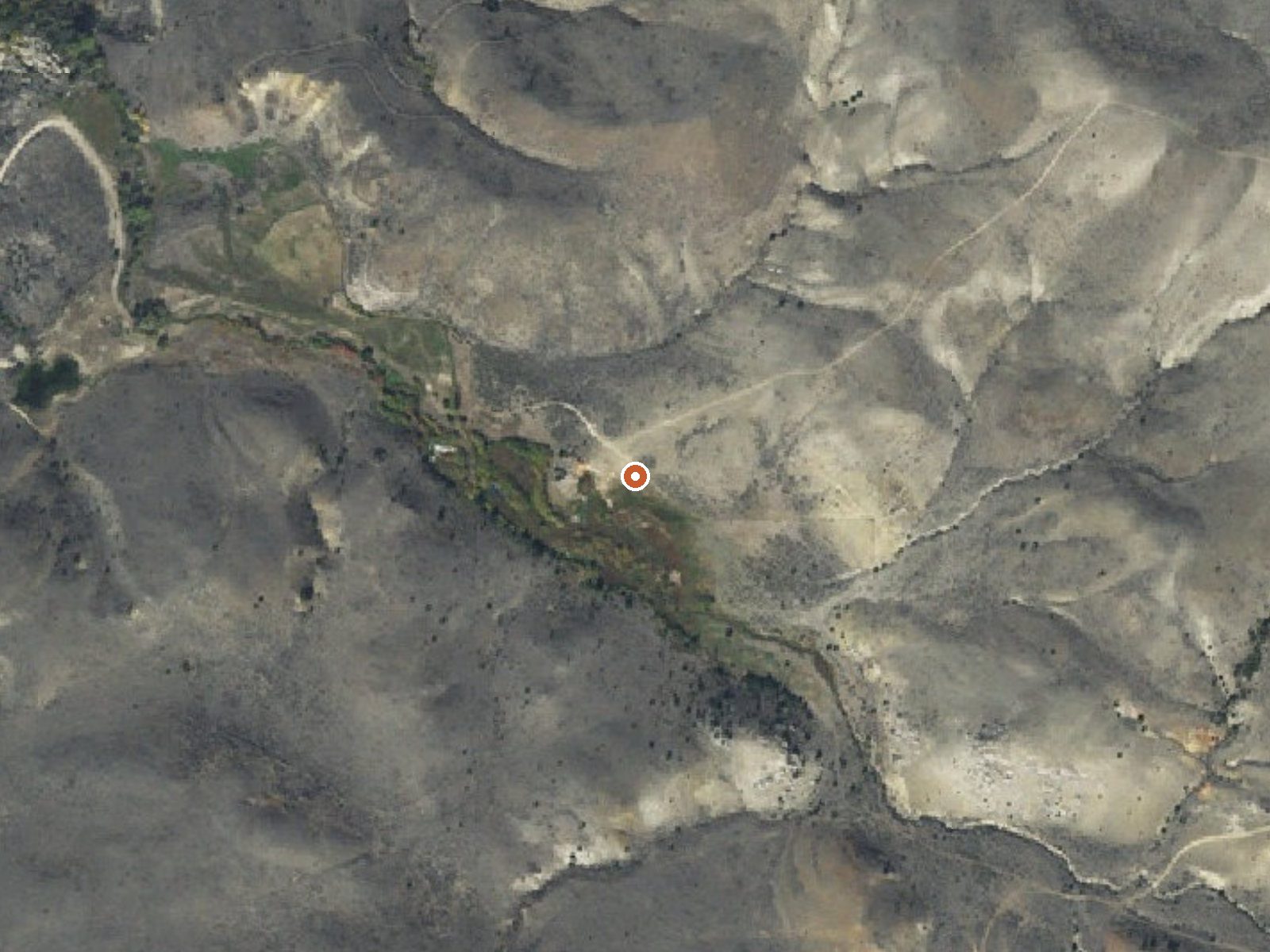 Aerial view of the ground around Browns Springs
