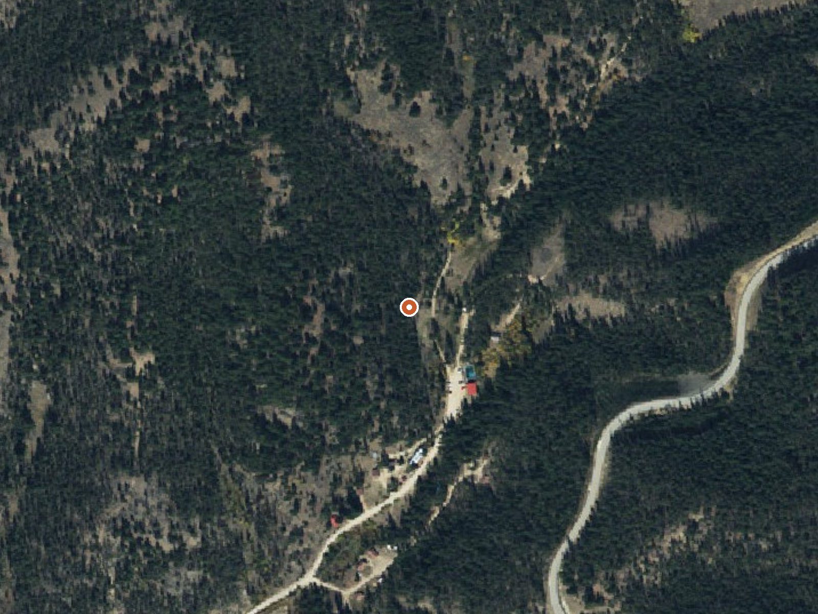 Aerial view of the ground around Elkhorn Hot Springs