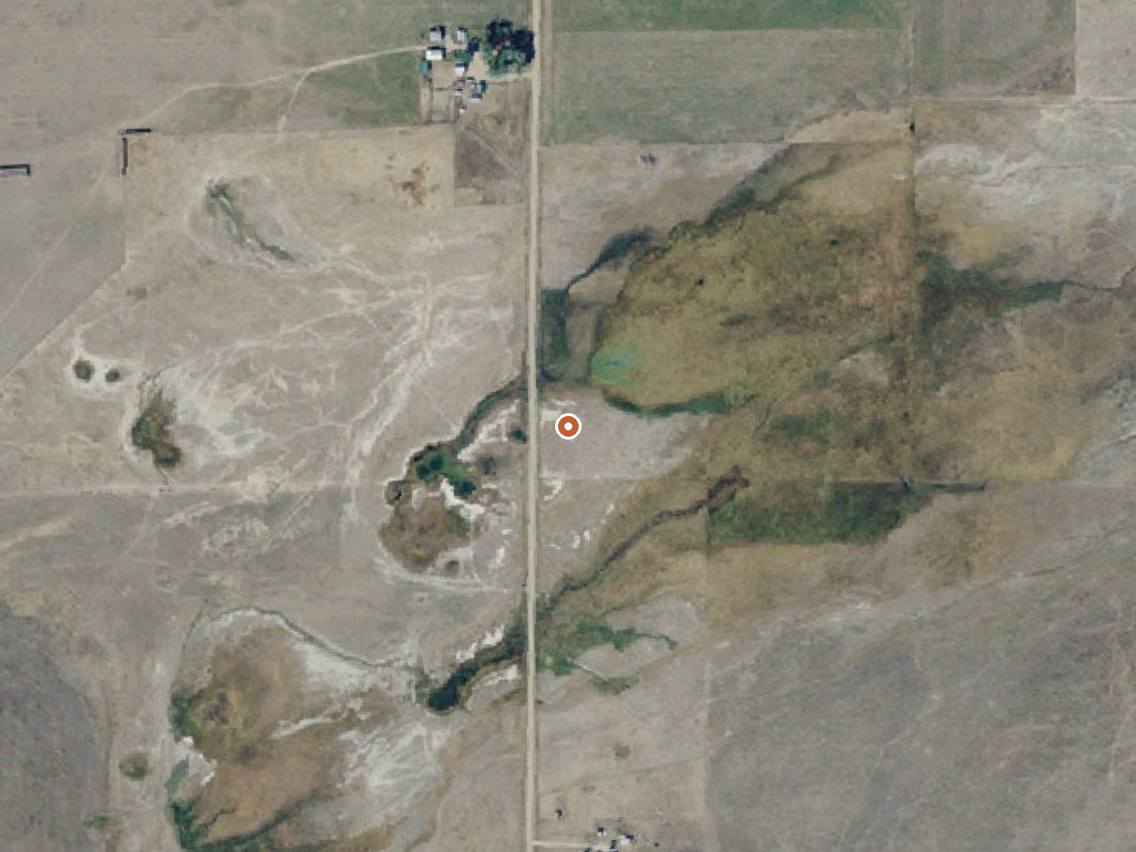 Aerial view of the ground around Green Springs