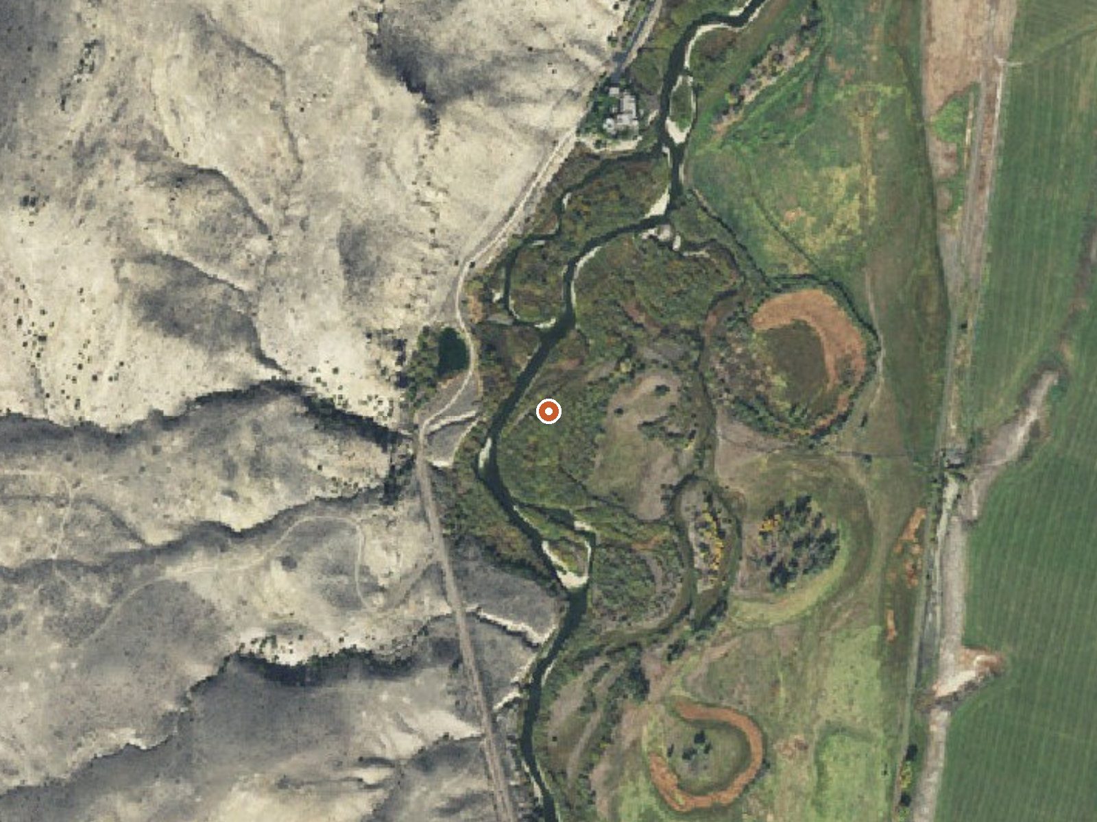 Aerial view of the ground around Mcmenomey Ranch Spring