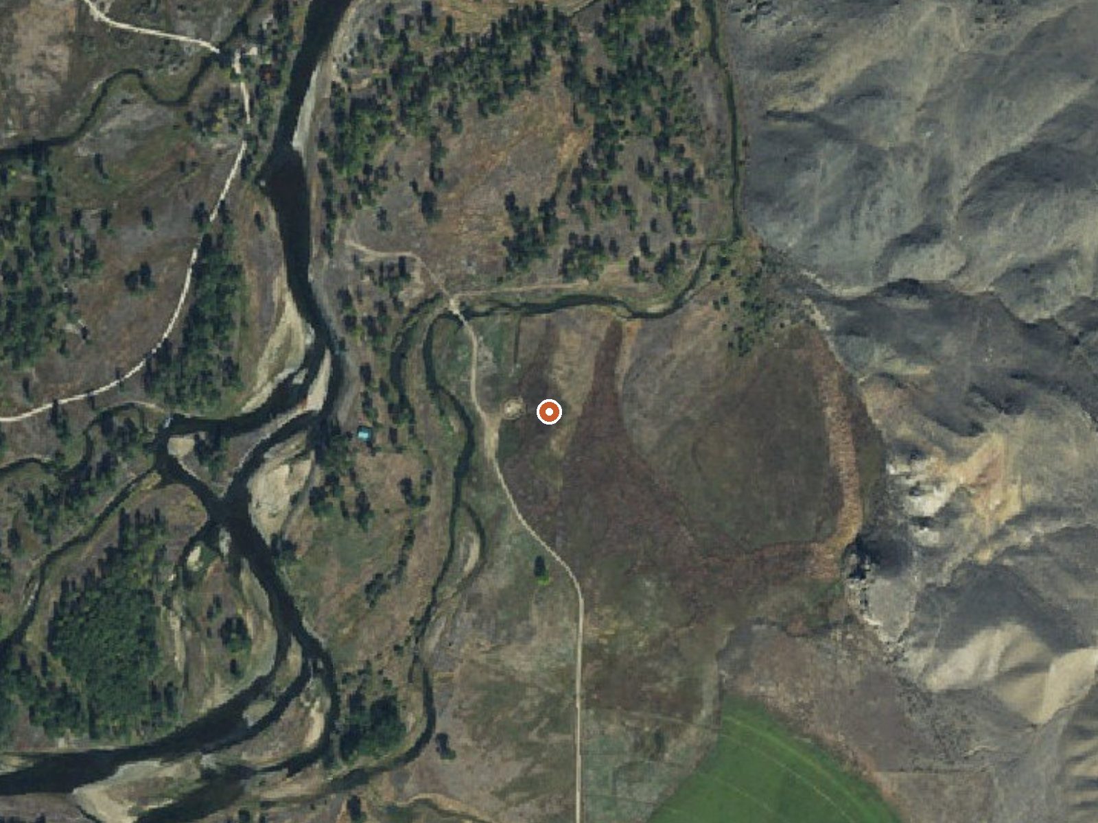 Aerial view of the ground around New Biltmore Hot Springs