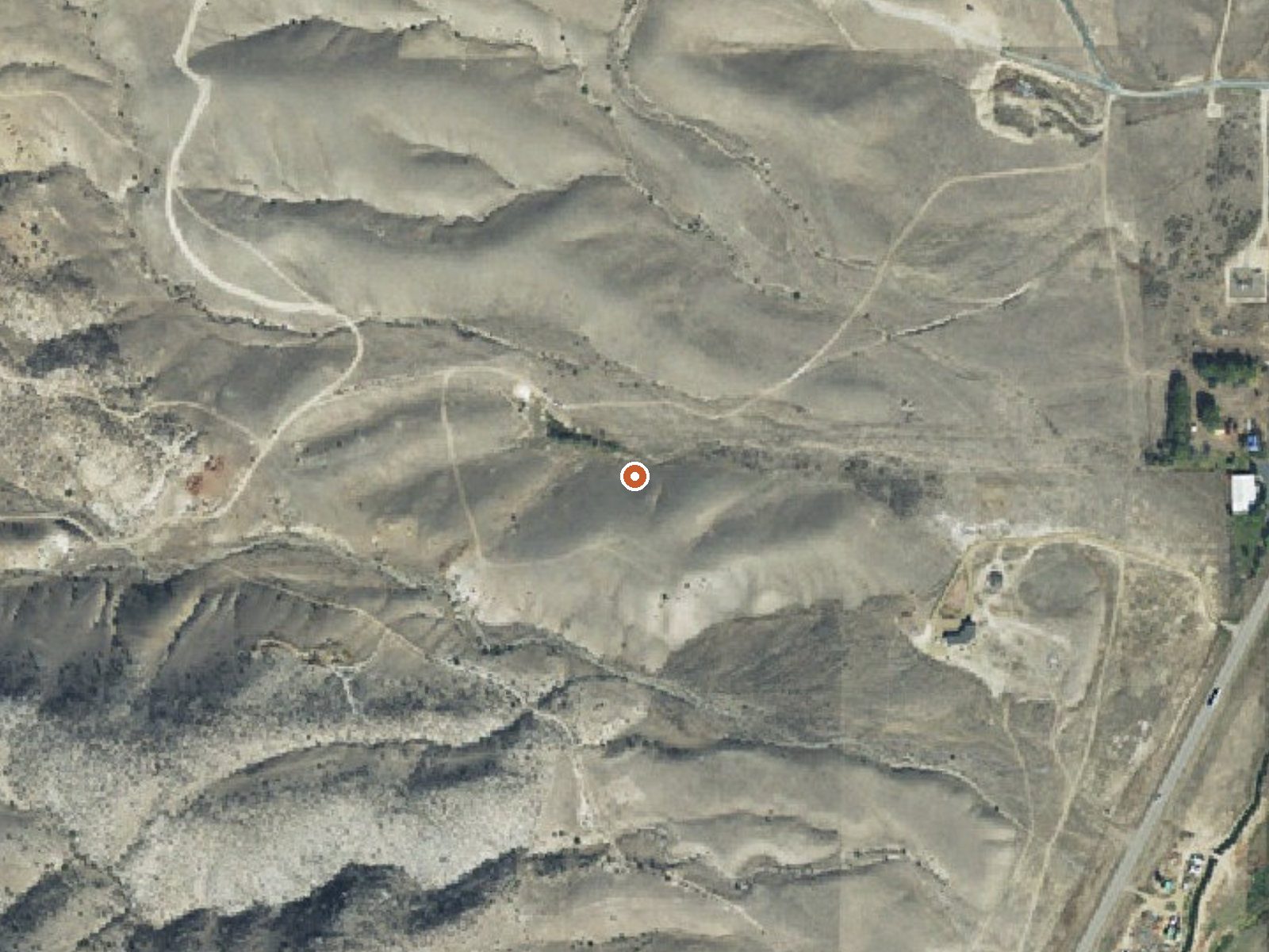 Aerial view of the ground around Silver Star Hot Springs