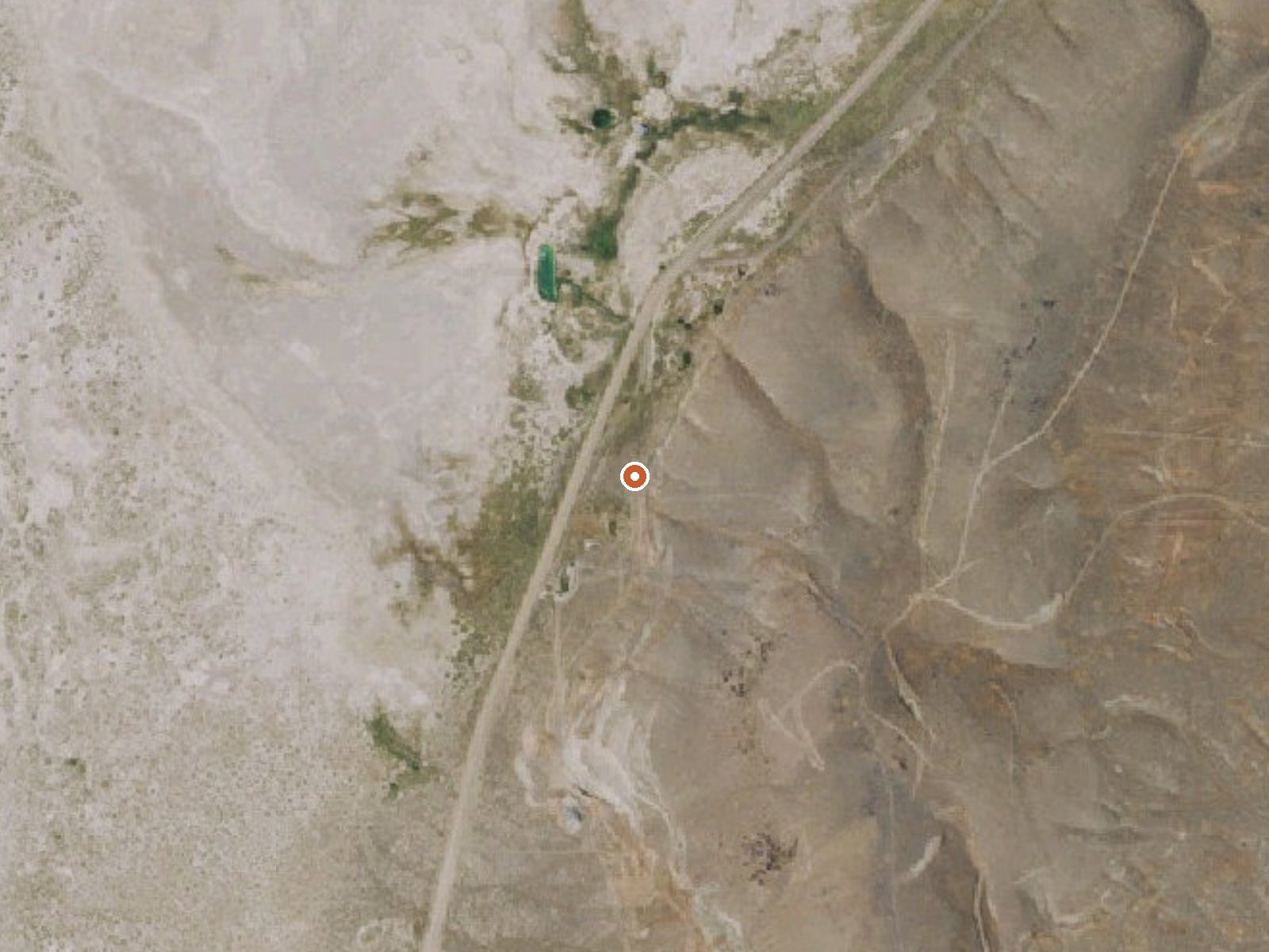 Aerial view of the ground around Crescent Valley Hot Springs