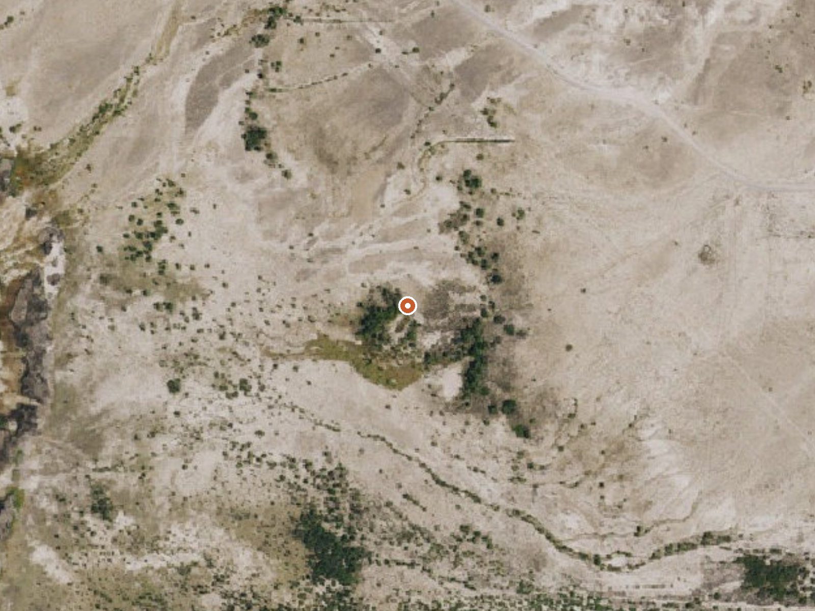 Aerial view of the ground around Davis Ranch Spring