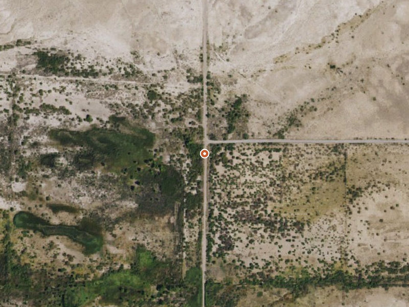 Aerial view of the ground around Davis Ranch Springs