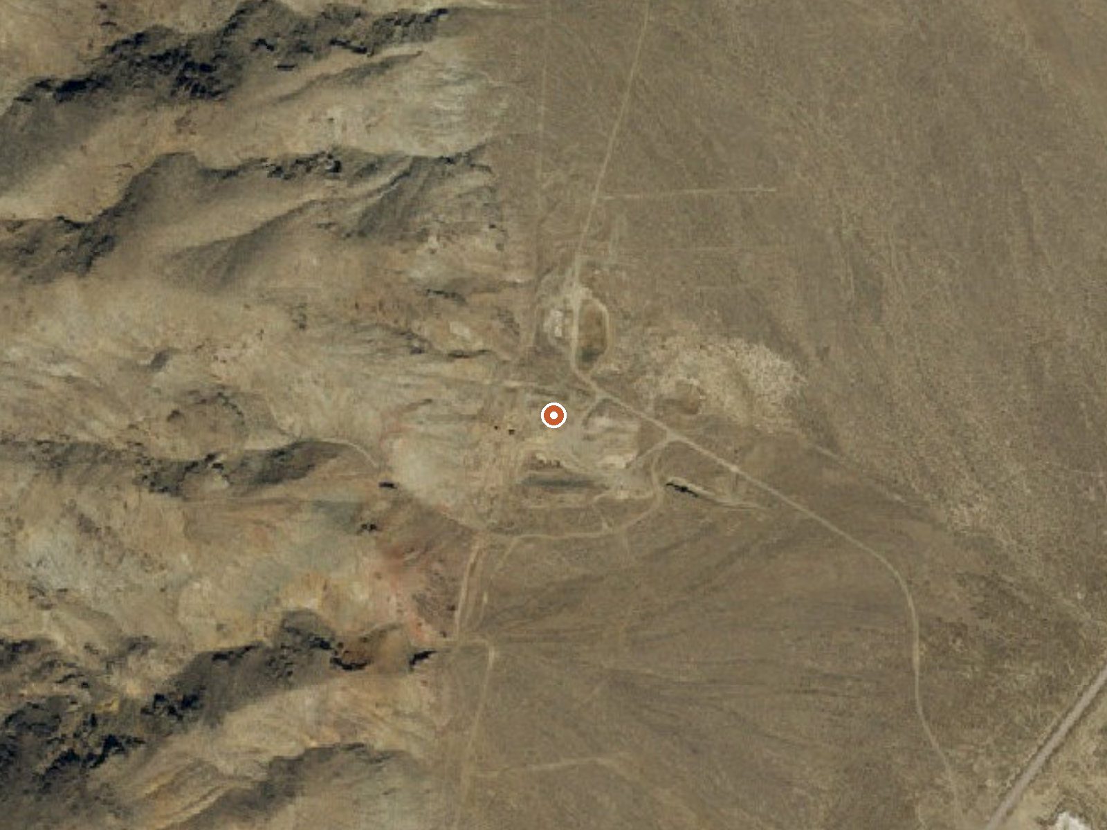 Aerial view of the ground around Dixie Comstock Mine