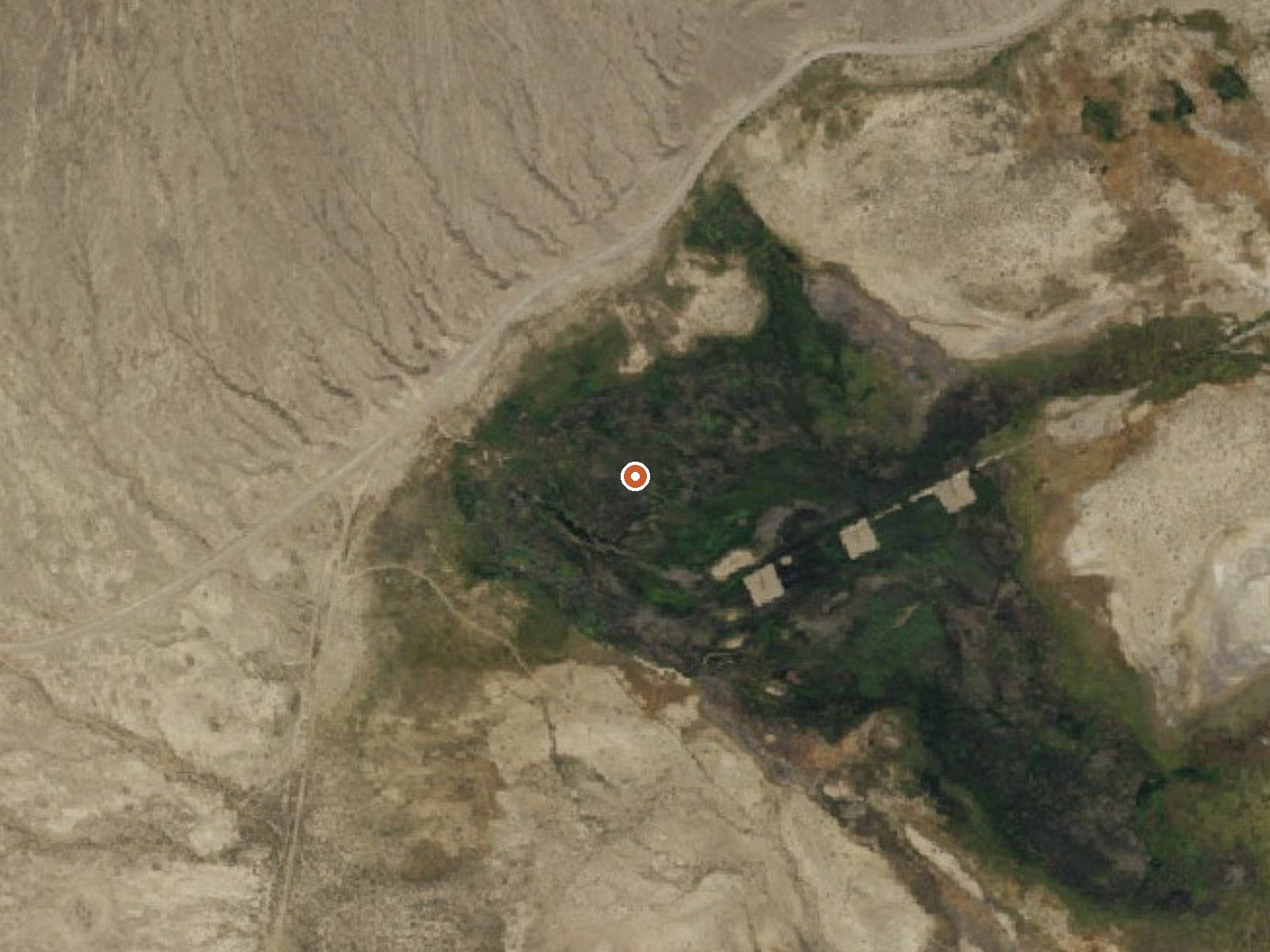 Aerial view of the ground around Dixie Hot Springs