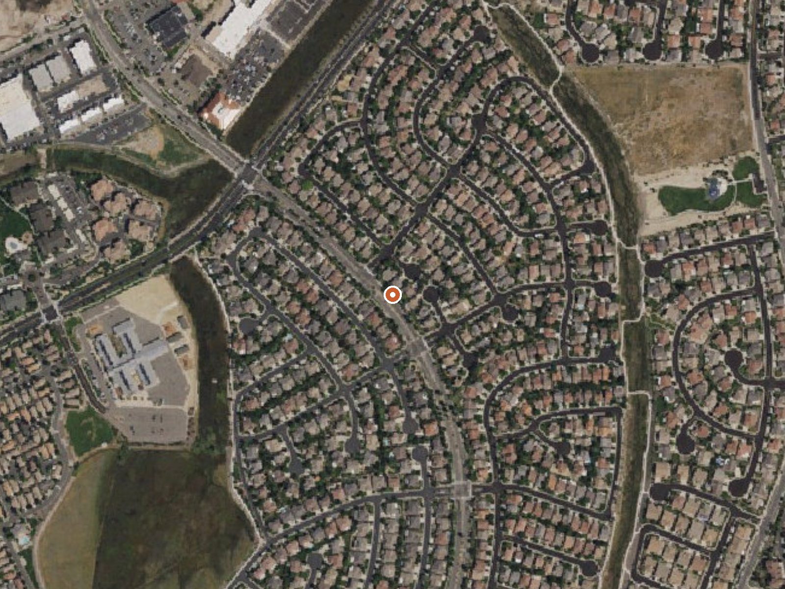 Aerial view of the ground around Double Diamond Spring