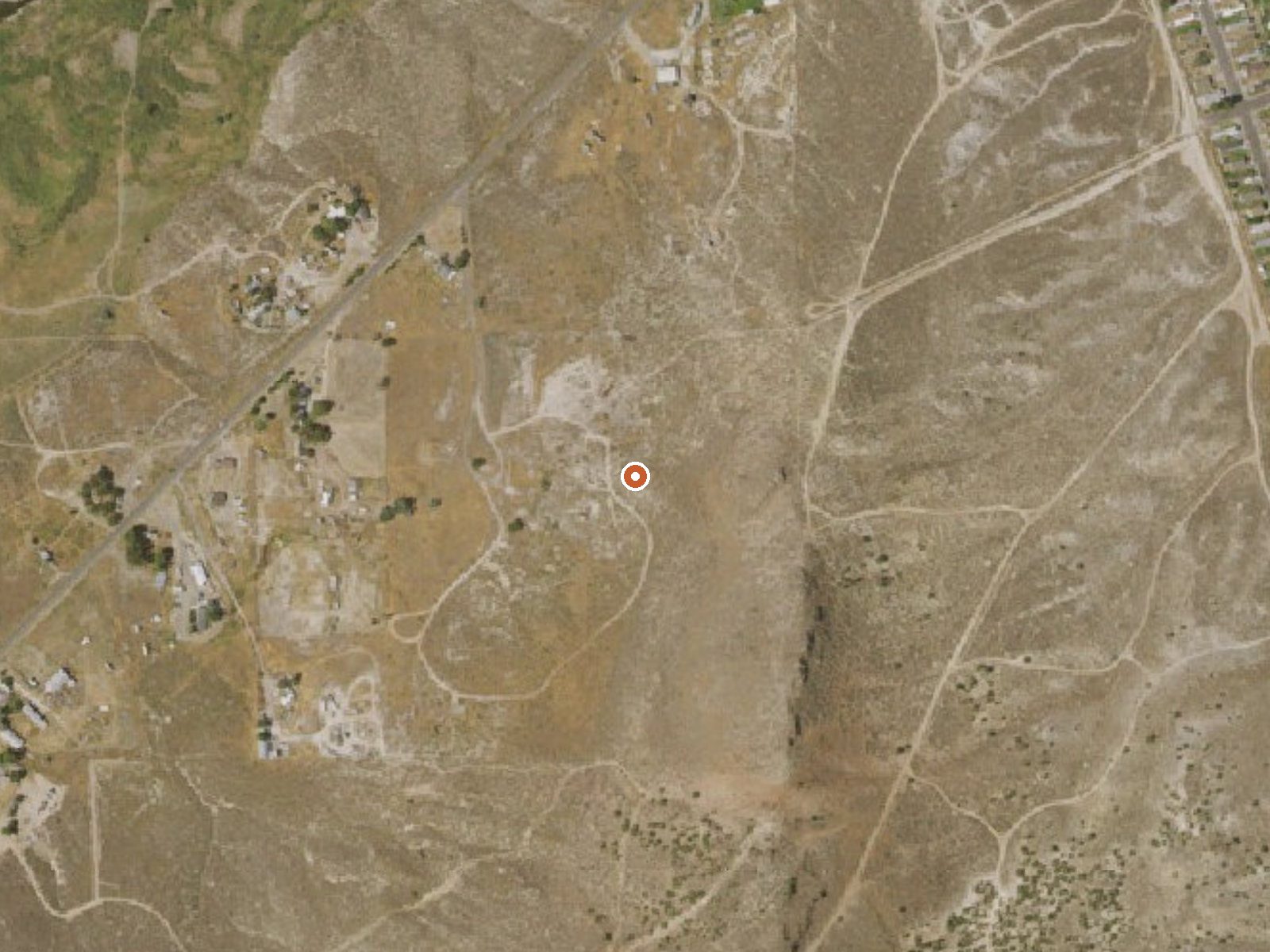 Aerial view of the ground around Elko Hot Spring