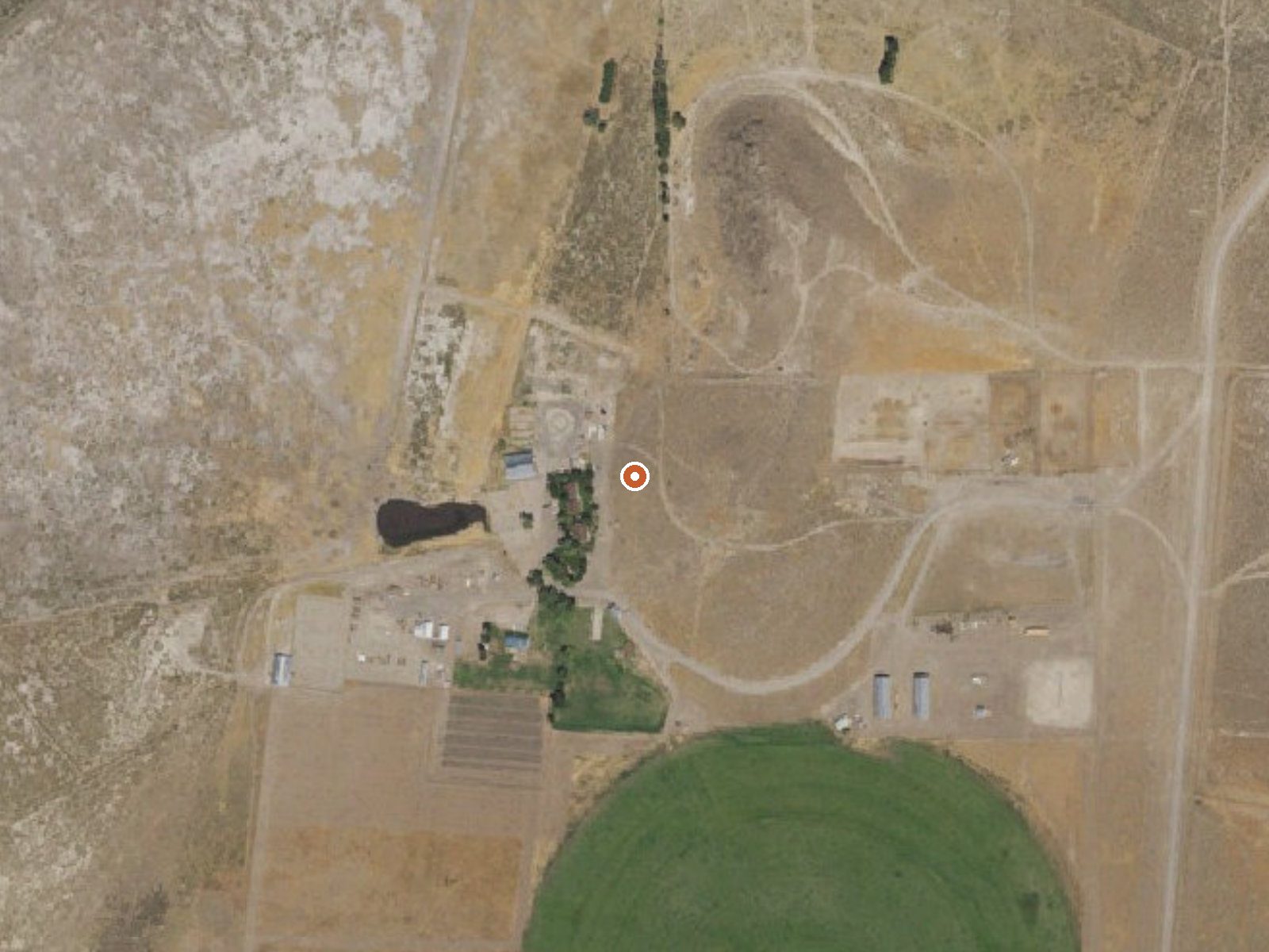 Aerial view of the ground around Fish Springs
