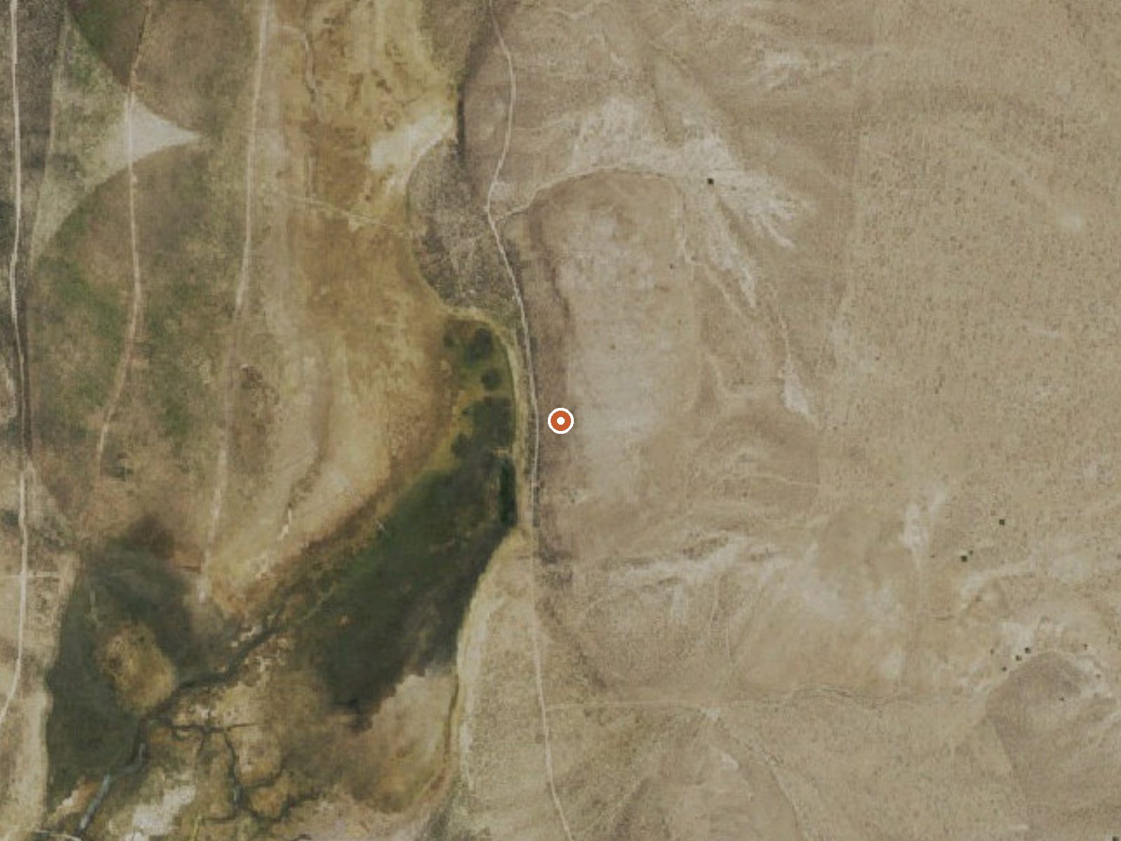 Aerial view of the ground around Fish Springs