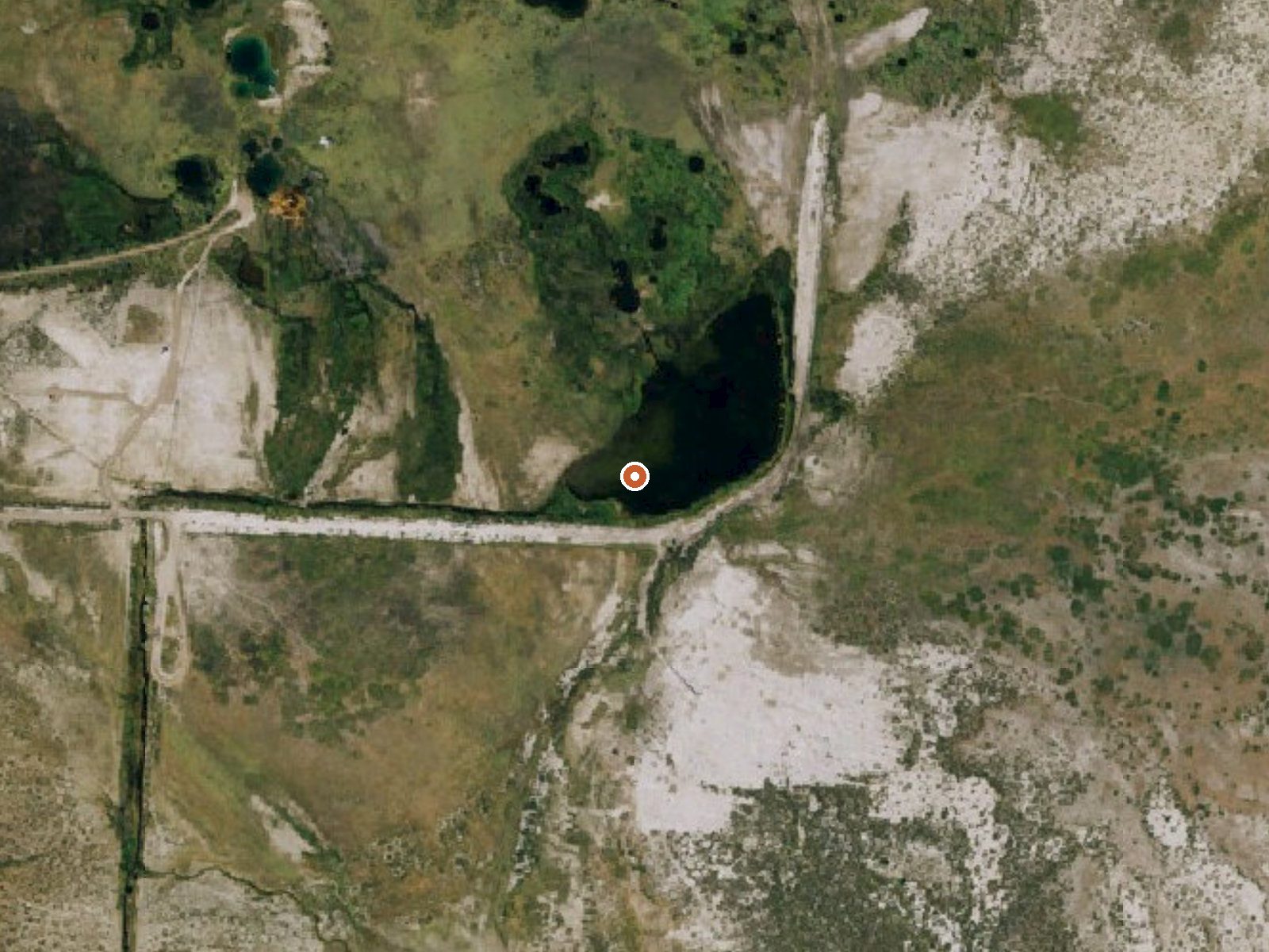 Aerial view of the ground around Fly Ranch (Wards) Hot Springs