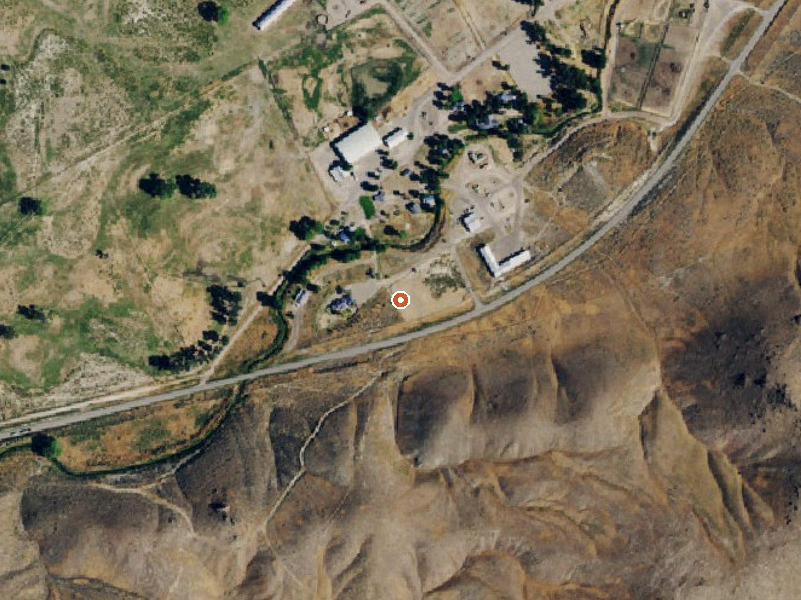 Aerial view of the ground around Horseshoe Ranch Springs