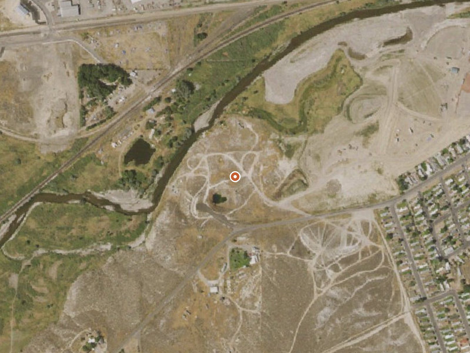 Aerial view of the ground around Hot Hole