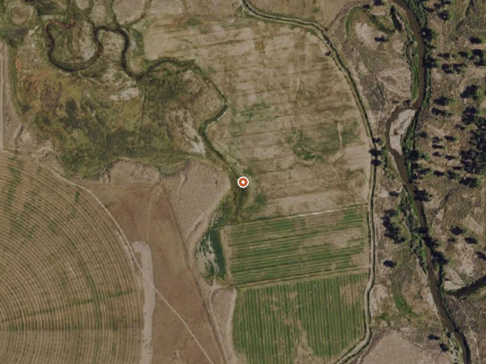 Aerial view of the ground around Hot Spring