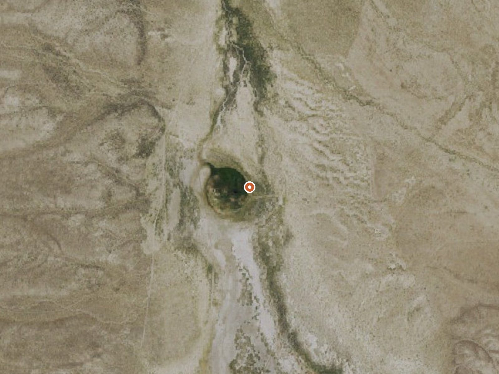 Aerial view of the ground around Hot Spring