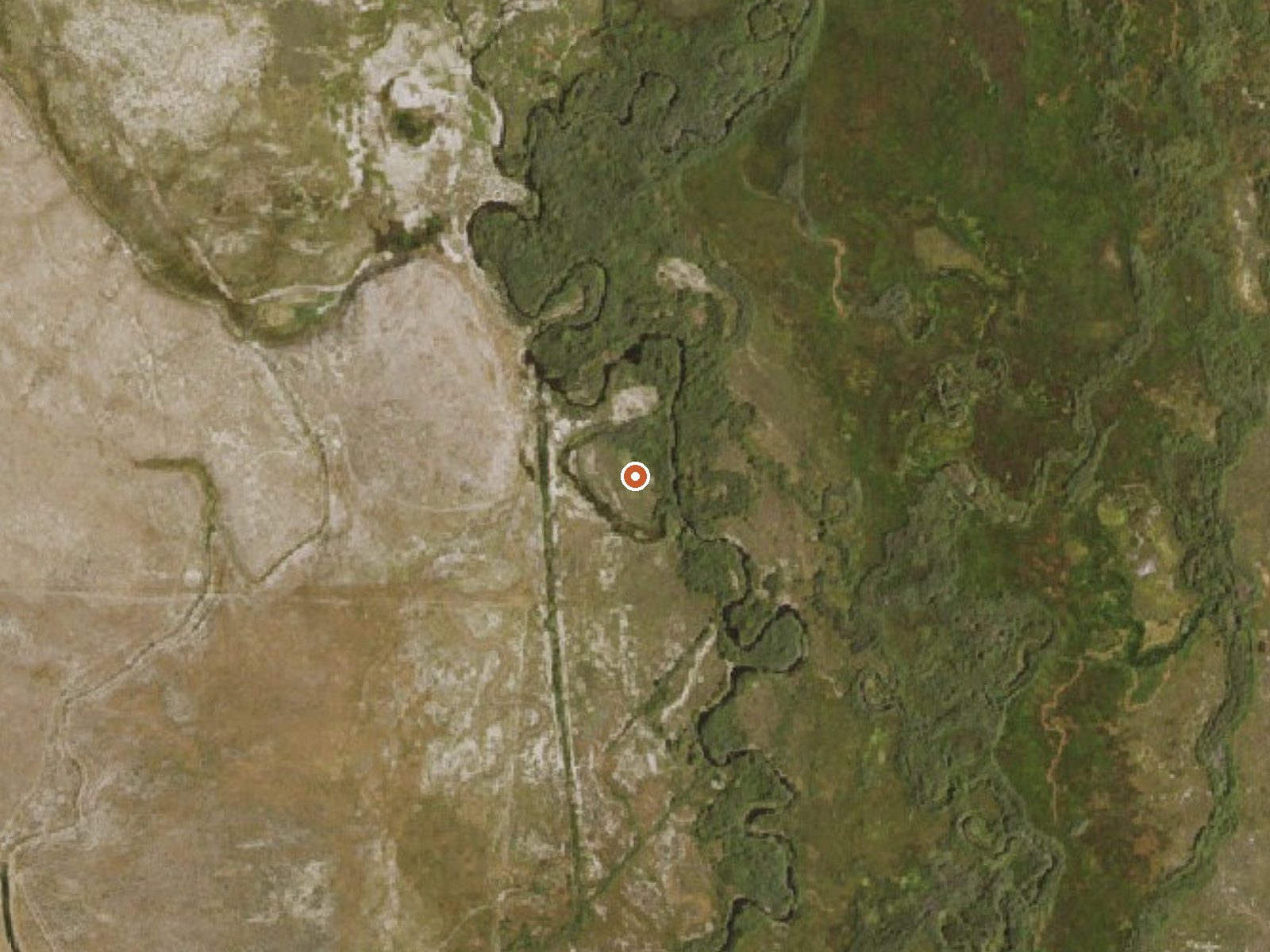 Aerial view of the ground around Hot Spring