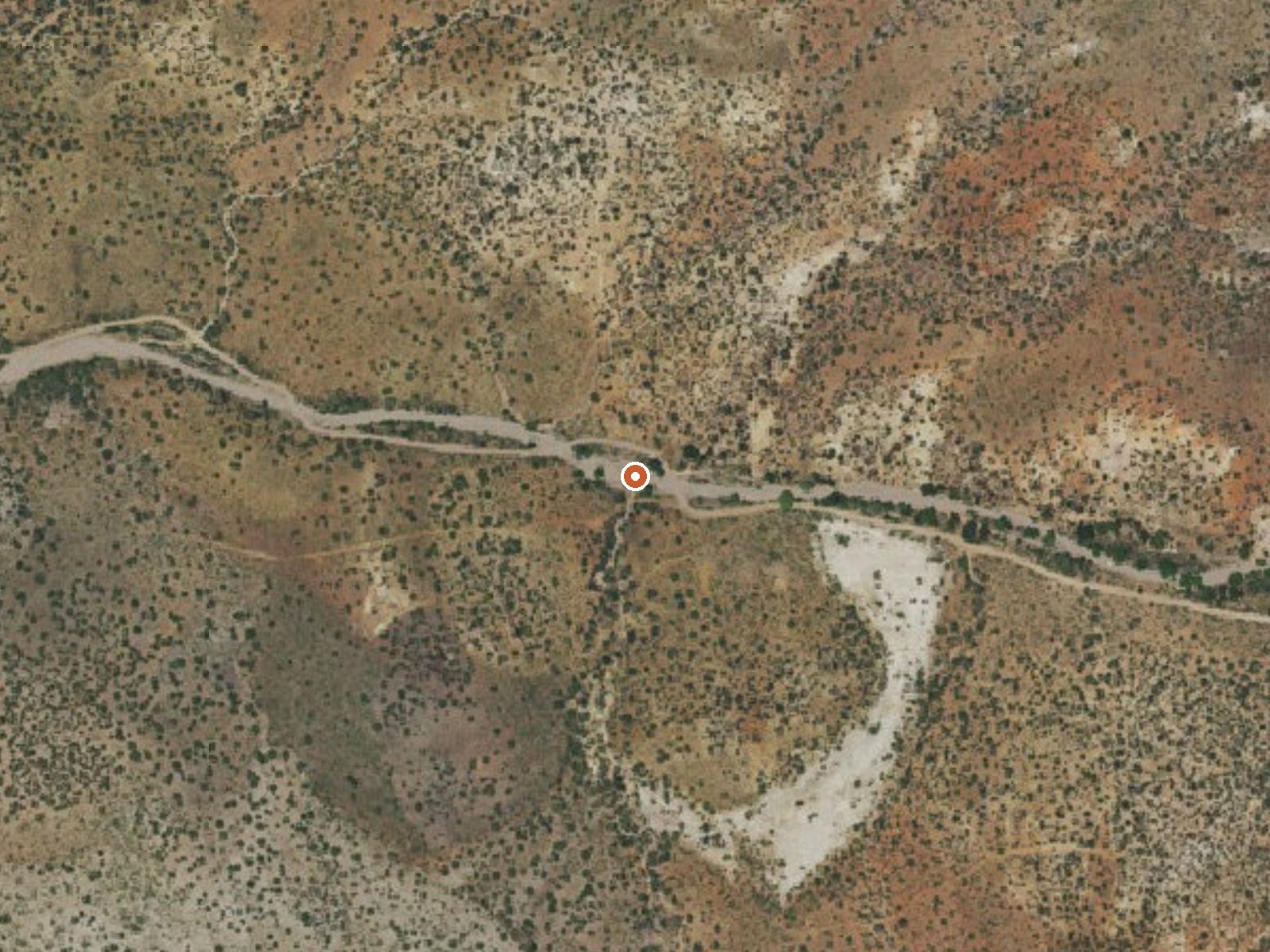 Aerial view of the ground around the spring