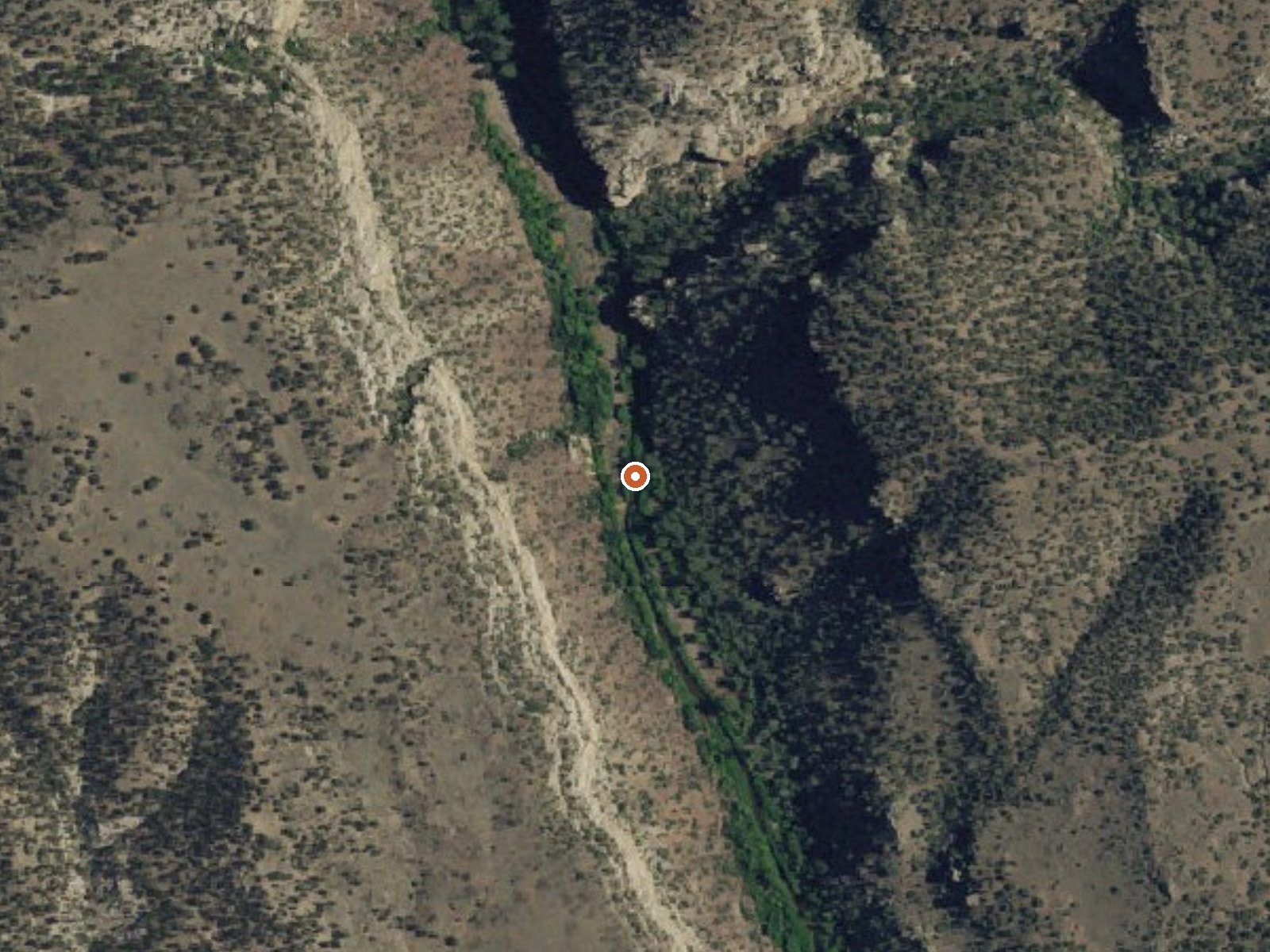 Aerial view of the ground around the spring