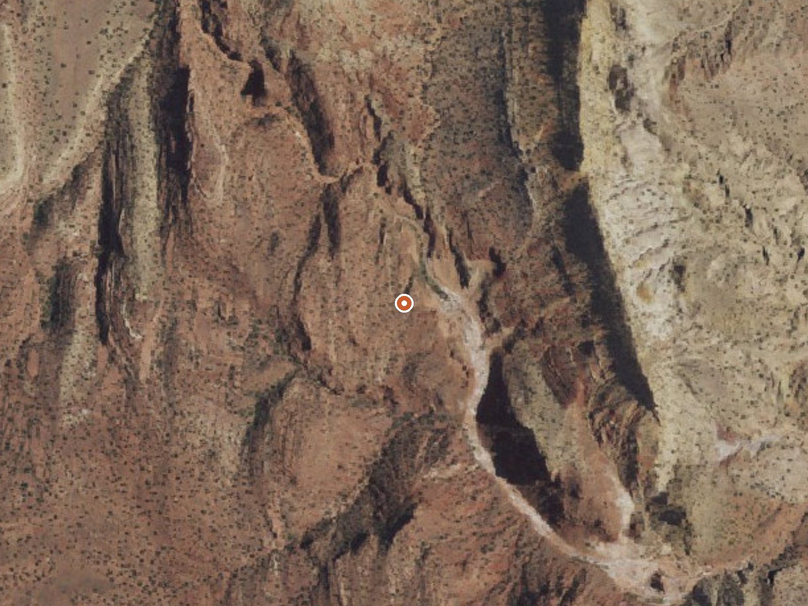 Aerial view of the ground around the spring