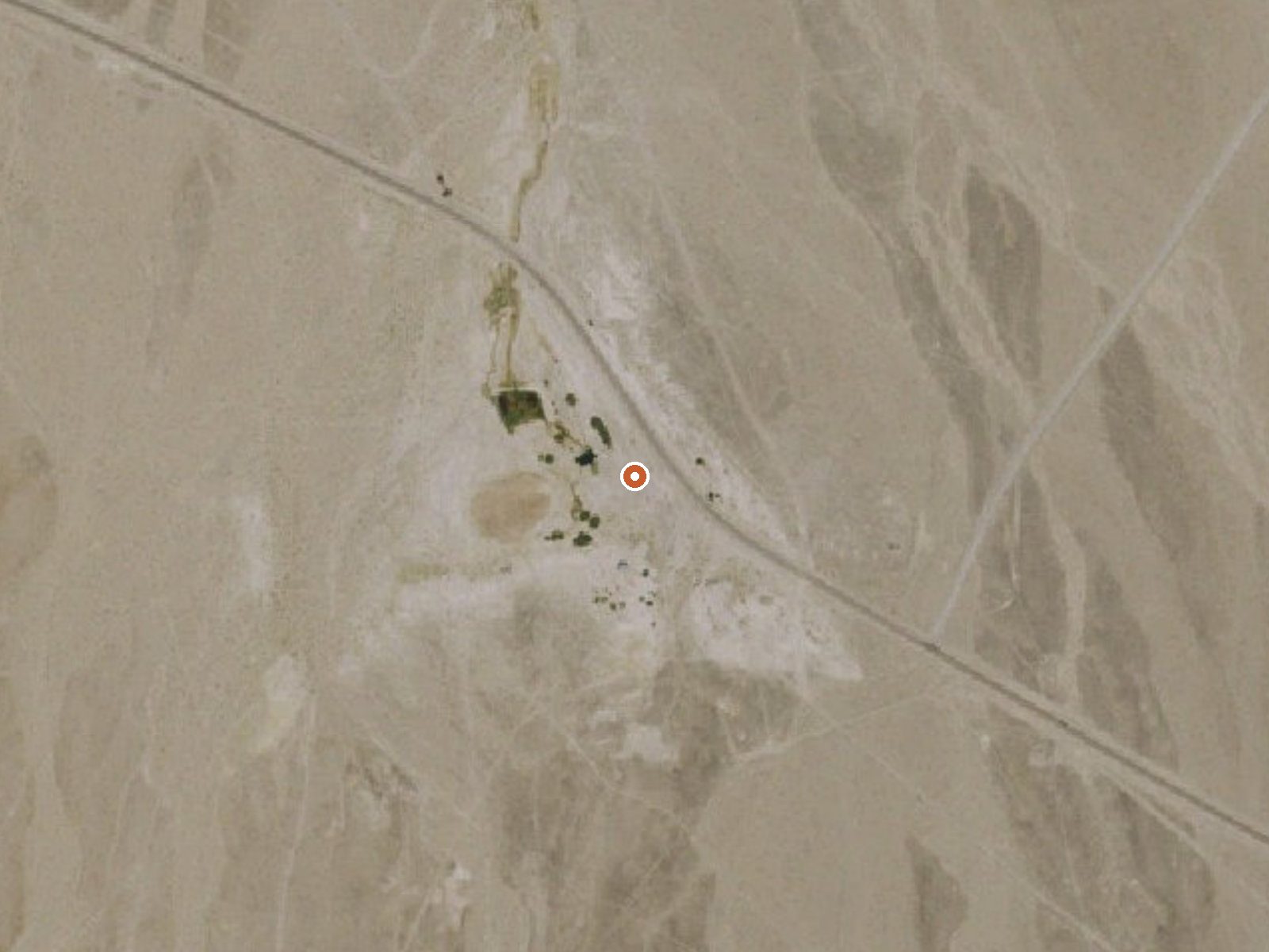 Aerial view of the ground around Alkali Hot Spring
